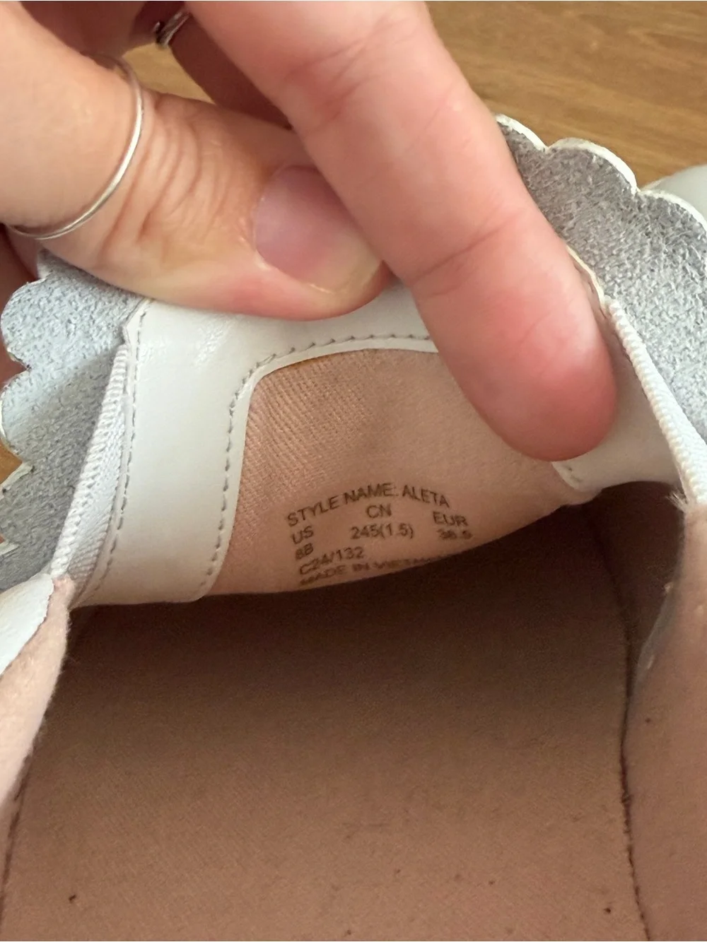 kate spade White Scallop-Trim Slip-On Sneakers with Pink Lining
